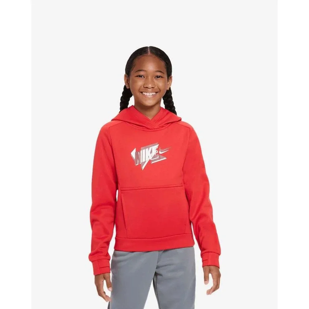 Nike Therma-FIT Hoodie Pullover Graphic Logo Activewear Red Size Large NWOT